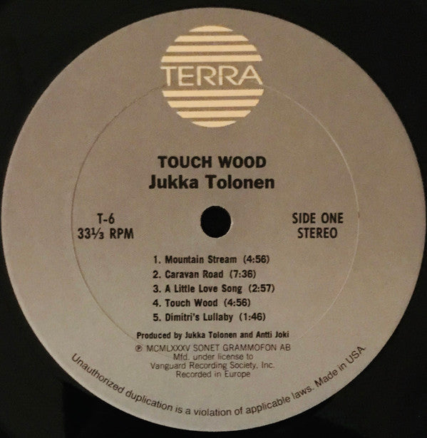 Jukka Tolonen with Coste Apetrea - Touch Wood - LP