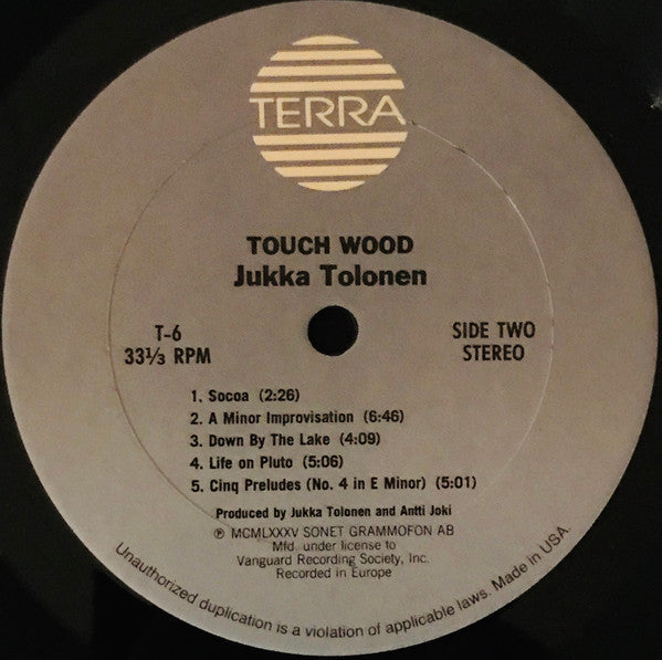 Jukka Tolonen with Coste Apetrea - Touch Wood - LP