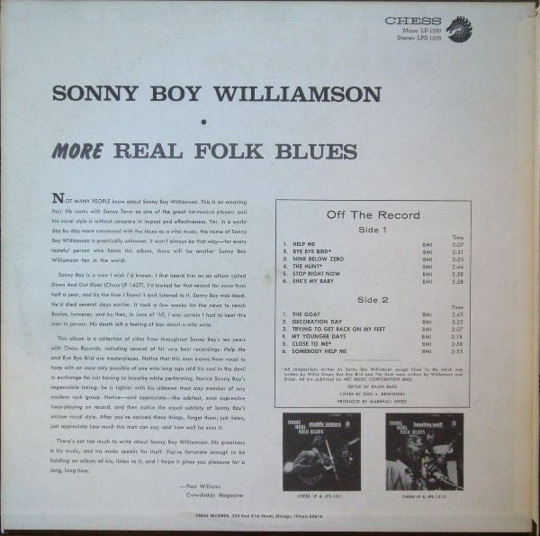 Sonny Boy Williamson (2) - More Real Folk Blues - LP