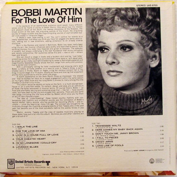 Bobbi Martin - For The Love Of Him - LP