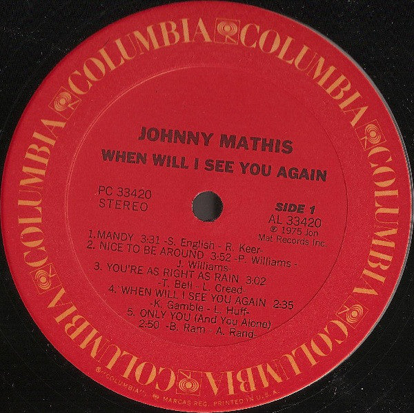 Johnny Mathis - When Will I See You Again - LP