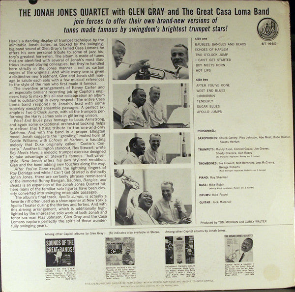 Jonah Jones And The Quartet* / Glen Gray And The Casa Loma Orchestra* - Jonah Jones Quartet / Glen Gray Casa Loma Orchestra - LP