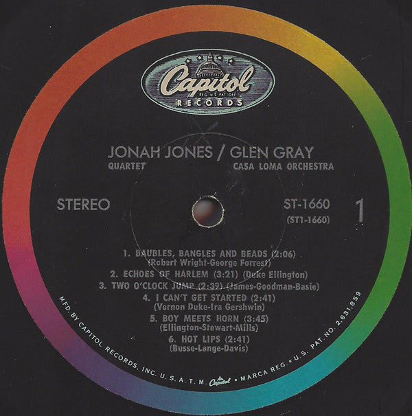 Jonah Jones And The Quartet* / Glen Gray And The Casa Loma Orchestra* - Jonah Jones Quartet / Glen Gray Casa Loma Orchestra - LP