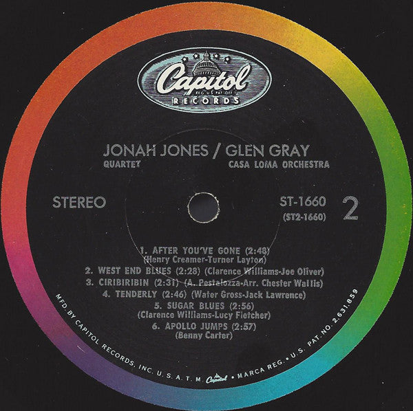 Jonah Jones And The Quartet* / Glen Gray And The Casa Loma Orchestra* - Jonah Jones Quartet / Glen Gray Casa Loma Orchestra - LP
