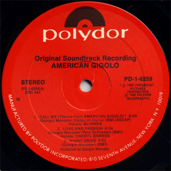 Giorgio Moroder - American Gigolo (Original Soundtrack Recording) - LP