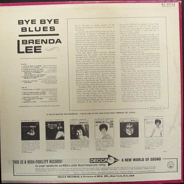 Brenda Lee - Bye Bye Blues - LP