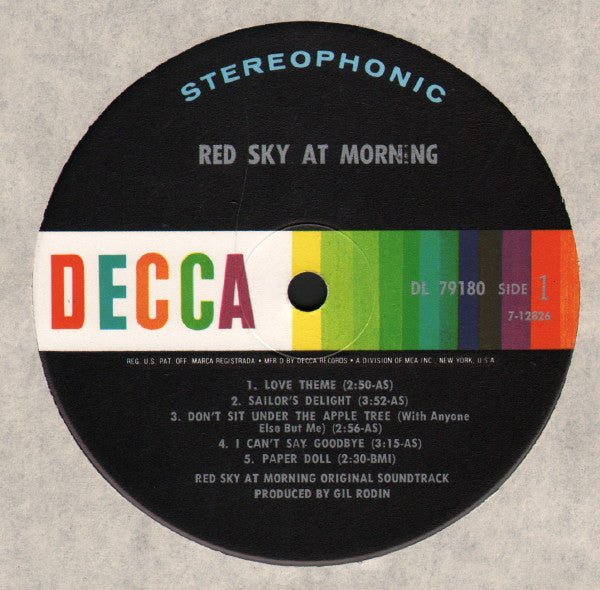 Billy Goldenberg - Red Sky At Morning - Original Soundtrack Recording - LP