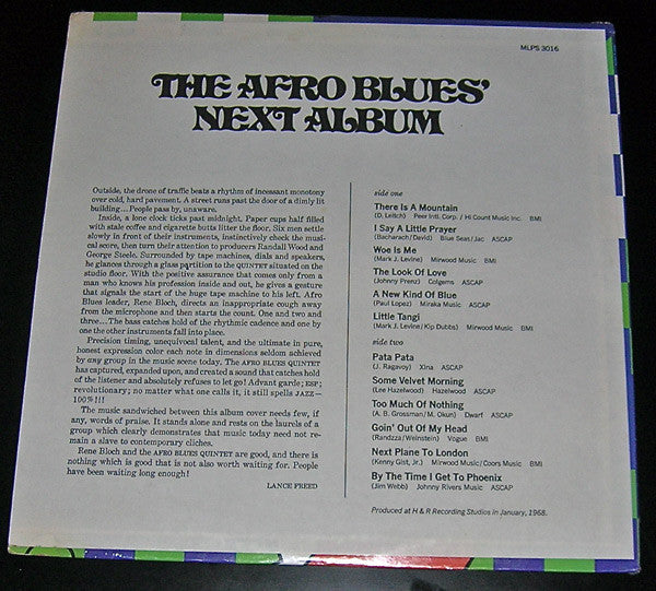 The Afro Blues Quintet Featuring Rene Bloch - The Afro Blues' Next Album - LP