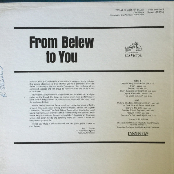 Carl Belew - Twelve Shades Of Belew - LP