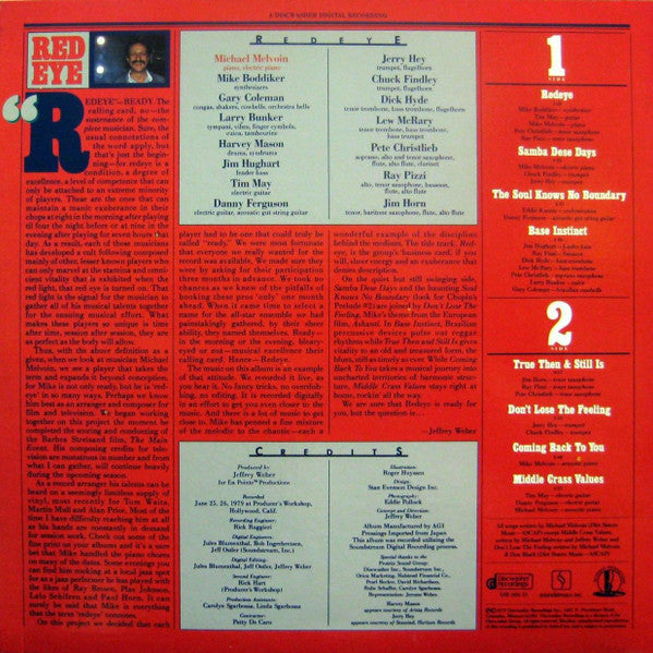 Mike Melvoin with Redeye (7) - Redeye - LP