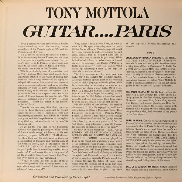 Tony Mottola - Guitar....Paris - LP