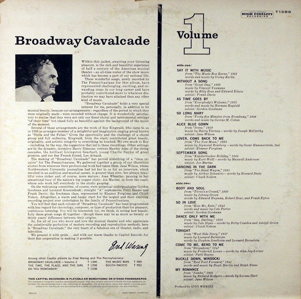Fred Waring & The Pennsylvanians - Broadway Cavalcade / Volume 1 - LP