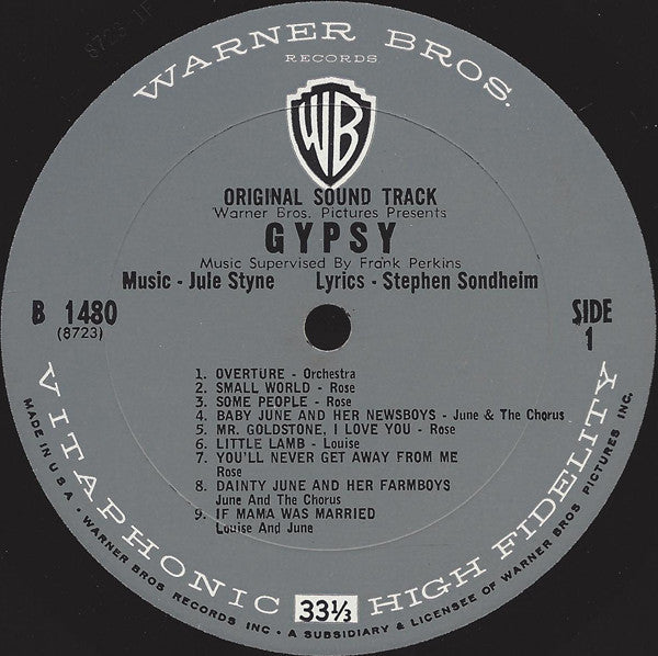 Rosalind Russell, Natalie Wood, Karl Malden - Gypsy (Original Sound Track) - LP