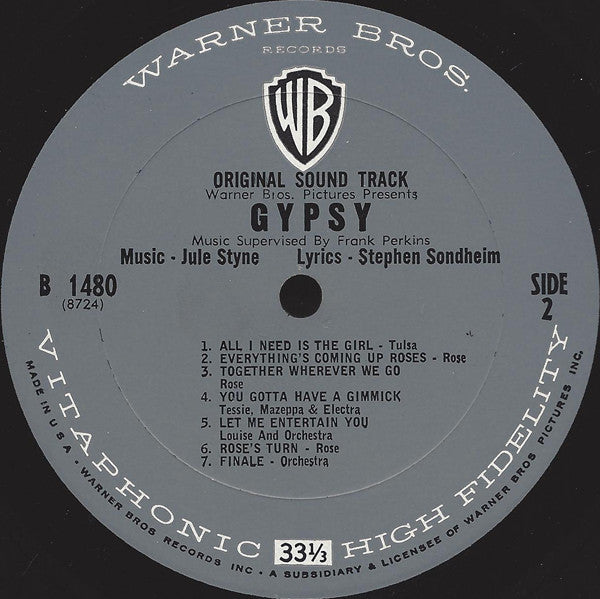 Rosalind Russell, Natalie Wood, Karl Malden - Gypsy (Original Sound Track) - LP