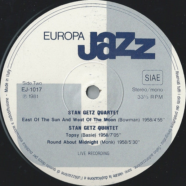 Stan Getz, Donald Byrd, Bobby Jaspar, Kenny Clarke - Europa Jazz - LP