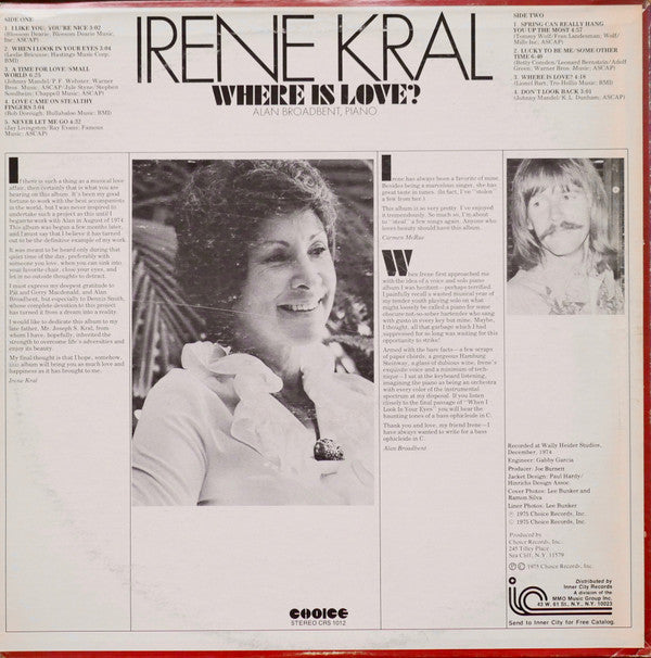Irene Kral - Where Is Love? - LP