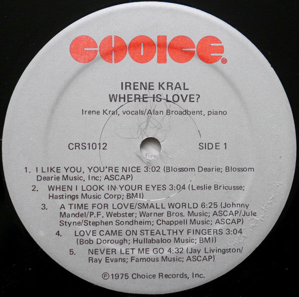 Irene Kral - Where Is Love? - LP