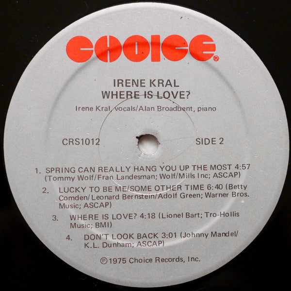 Irene Kral - Where Is Love? - LP