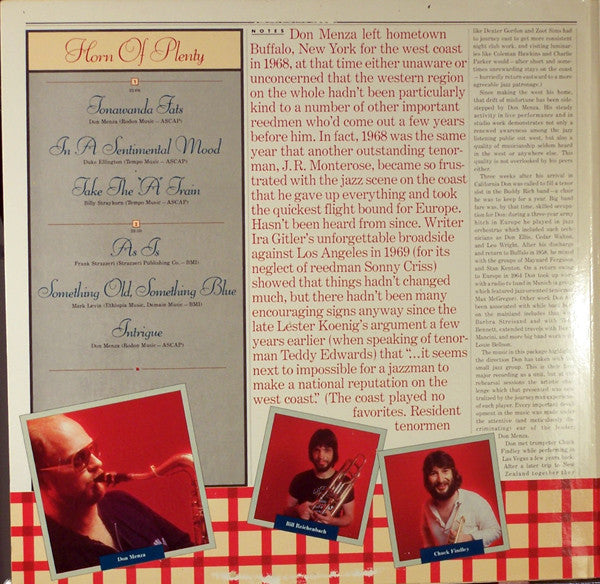 Don Menza With Chuck Findley, Bill Reichenbach (2), Frank Strazzeri, Frank De La Rosa, John Dentz - Horn Of Plenty - LP
