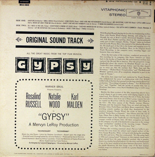 Rosalind Russell, Natalie Wood, Karl Malden - Gypsy (Original Sound Track) - LP