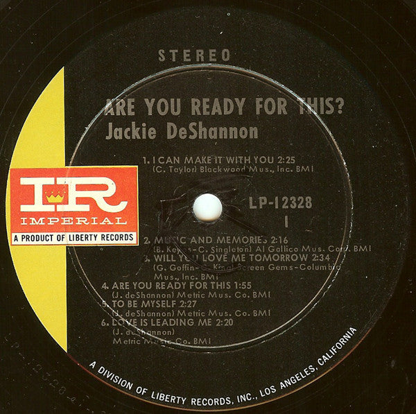 Jackie DeShannon - Are You Ready For This? - LP