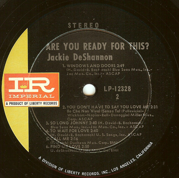 Jackie DeShannon - Are You Ready For This? - LP