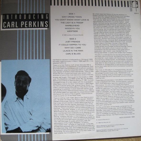 Carl Perkins (4) - Introducing Carl Perkins - LP