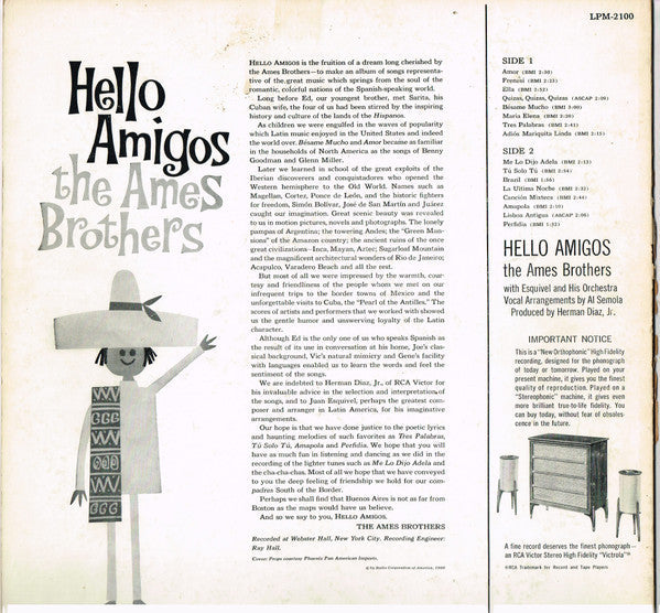 The Ames Brothers - Hello Amigos - LP