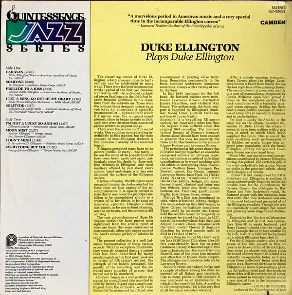 Duke Ellington - Plays Duke Ellington - LP