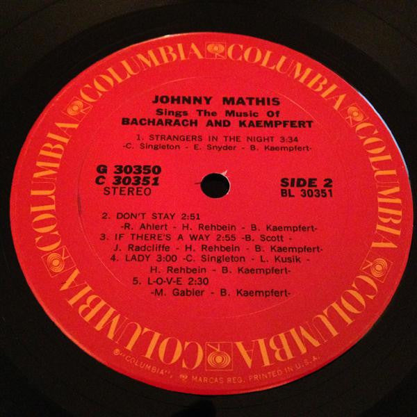 Johnny Mathis - Johnny Mathis Sings The Music Of Bacharach & Kaempfert - LP