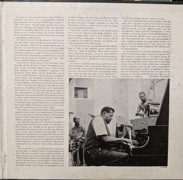 The Oscar Peterson Trio - Bursting Out With The All-Star Big Band - LP