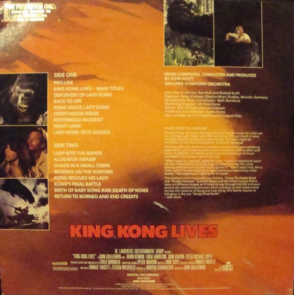 John Scott / Graunke Symphony Orchestra* - King Kong Lives (Original Motion Picture Soundtrack) - LP