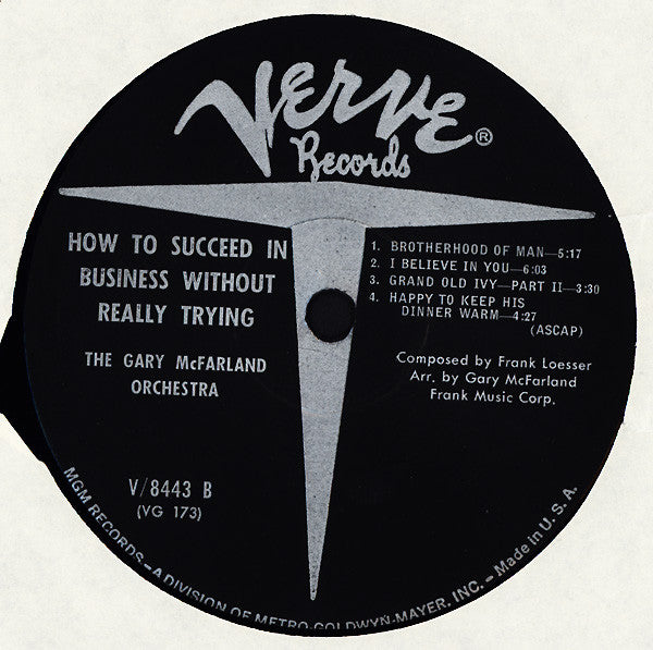 The Gary McFarland Orchestra - The Jazz Version Of "How To Succeed In Business Without Really Trying" - LP