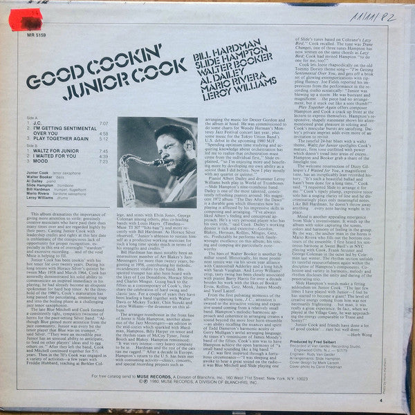 Junior Cook - Good Cookin' - LP