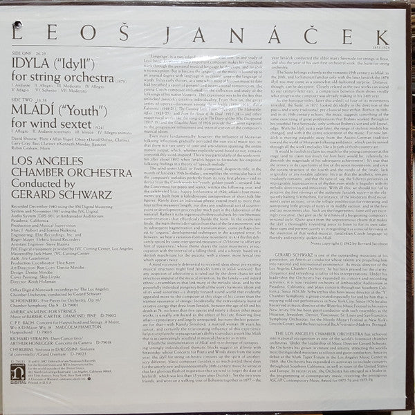 Janáček* - Los Angeles Chamber Orchestra* • Gerard Schwarz - Idyll For String Orchestra / Mládí ("Youth") For Wind Sextet - LP
