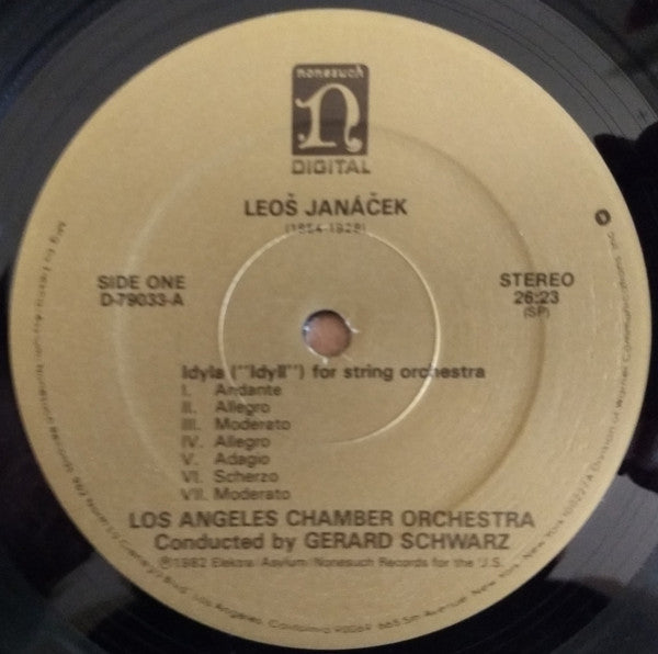 Janáček* - Los Angeles Chamber Orchestra* • Gerard Schwarz - Idyll For String Orchestra / Mládí ("Youth") For Wind Sextet - LP