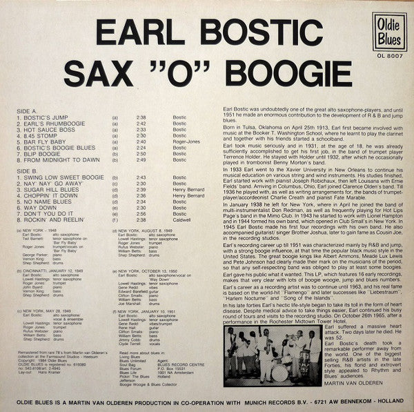 Earl Bostic - Sax "O" Boogie - LP