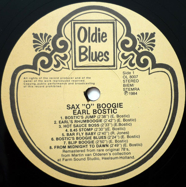 Earl Bostic - Sax "O" Boogie - LP