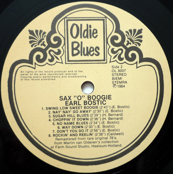 Earl Bostic - Sax "O" Boogie - LP