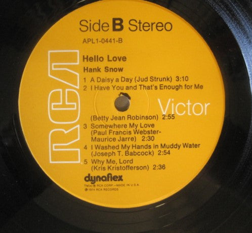 Hank Snow - Hello Love - LP