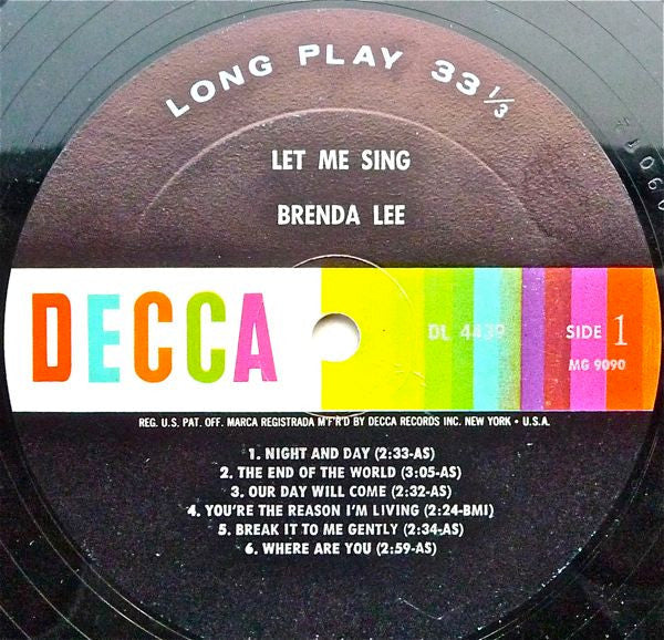 Brenda Lee - ... "Let Me Sing" - LP