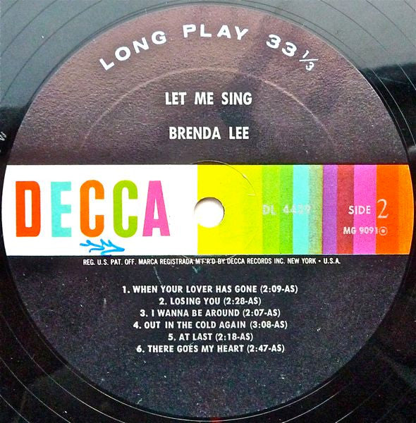 Brenda Lee - ... "Let Me Sing" - LP