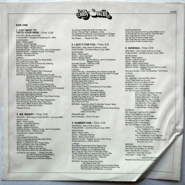 Billy Swan - Billy Swan - LP