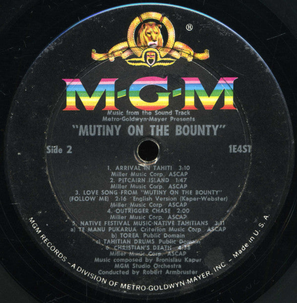 Bronislau Kaper* - Mutiny On The Bounty - LP
