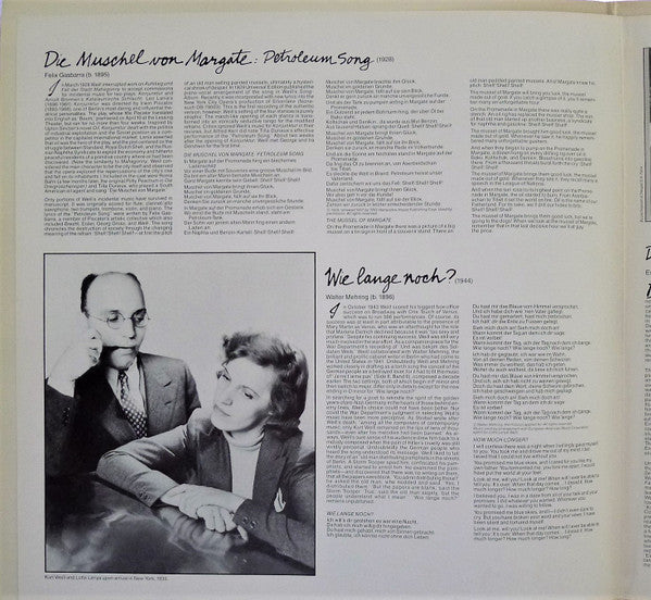 Teresa Stratas - The Unknown Kurt Weill - LP