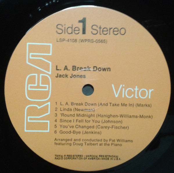 Jack Jones - L. A. Break Down - LP