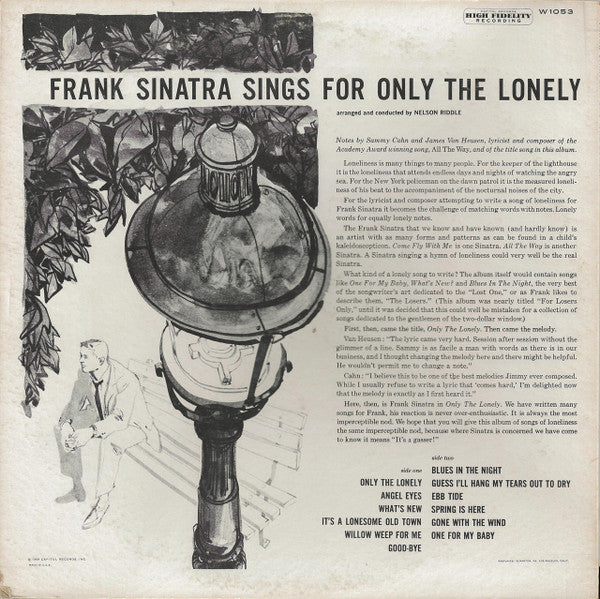 Frank Sinatra - Frank Sinatra Sings For Only The Lonely - LP