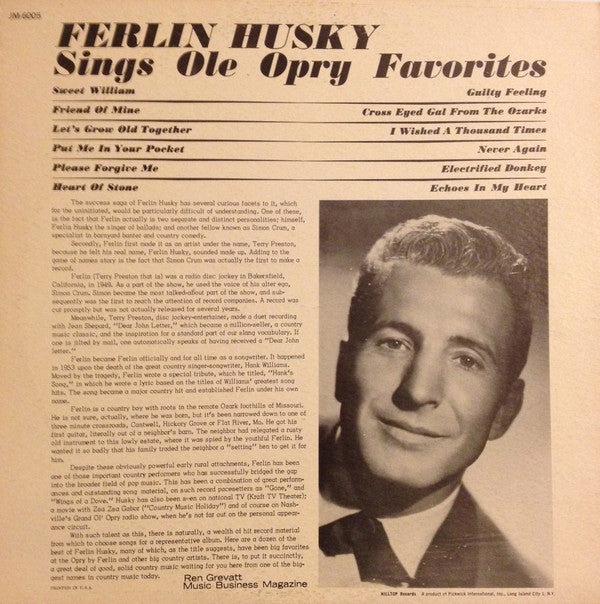 Ferlin Husky - Sings Ole Opry Favorites - LP