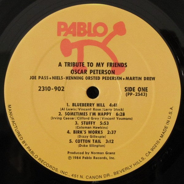 The Oscar Peterson Quartet - A Tribute To My Friends - LP