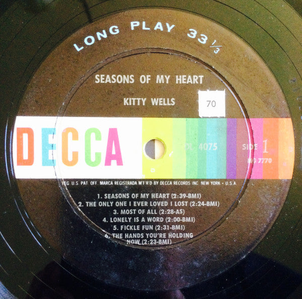 Kitty Wells - Seasons Of My Heart - LP